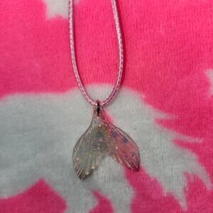 Pink Mermaid Tail Adjustable Cord Necklace